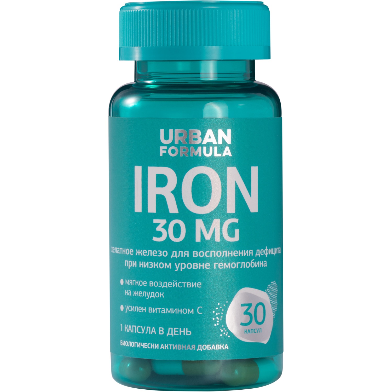 Urban Formula Комплекс Iron для восполнения дефицита железа 30 мг, 30 капсул (Urban Formula, Basic) urban formula super iron