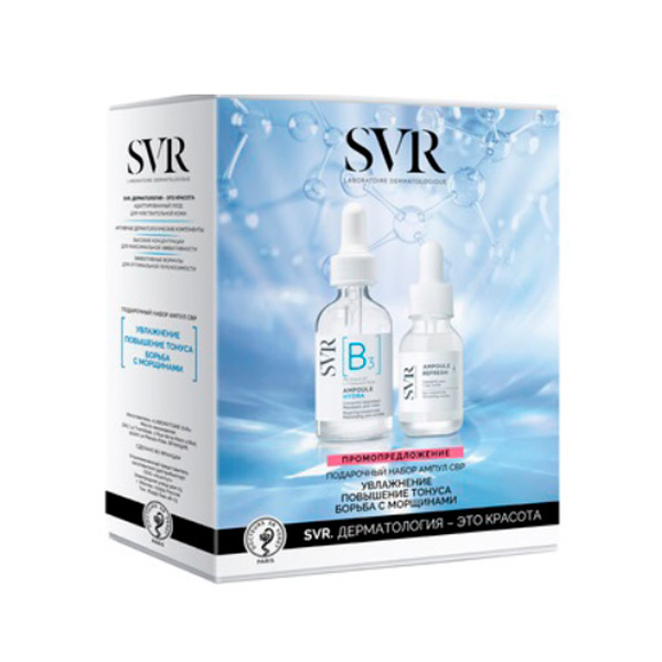 цена SVR Набор (концентрированная сыворотка для лица [B3] Гидра 30 мл + разглаживающая сыворотка для контура глаз Refresh 15 мл) (SVR, ABC)