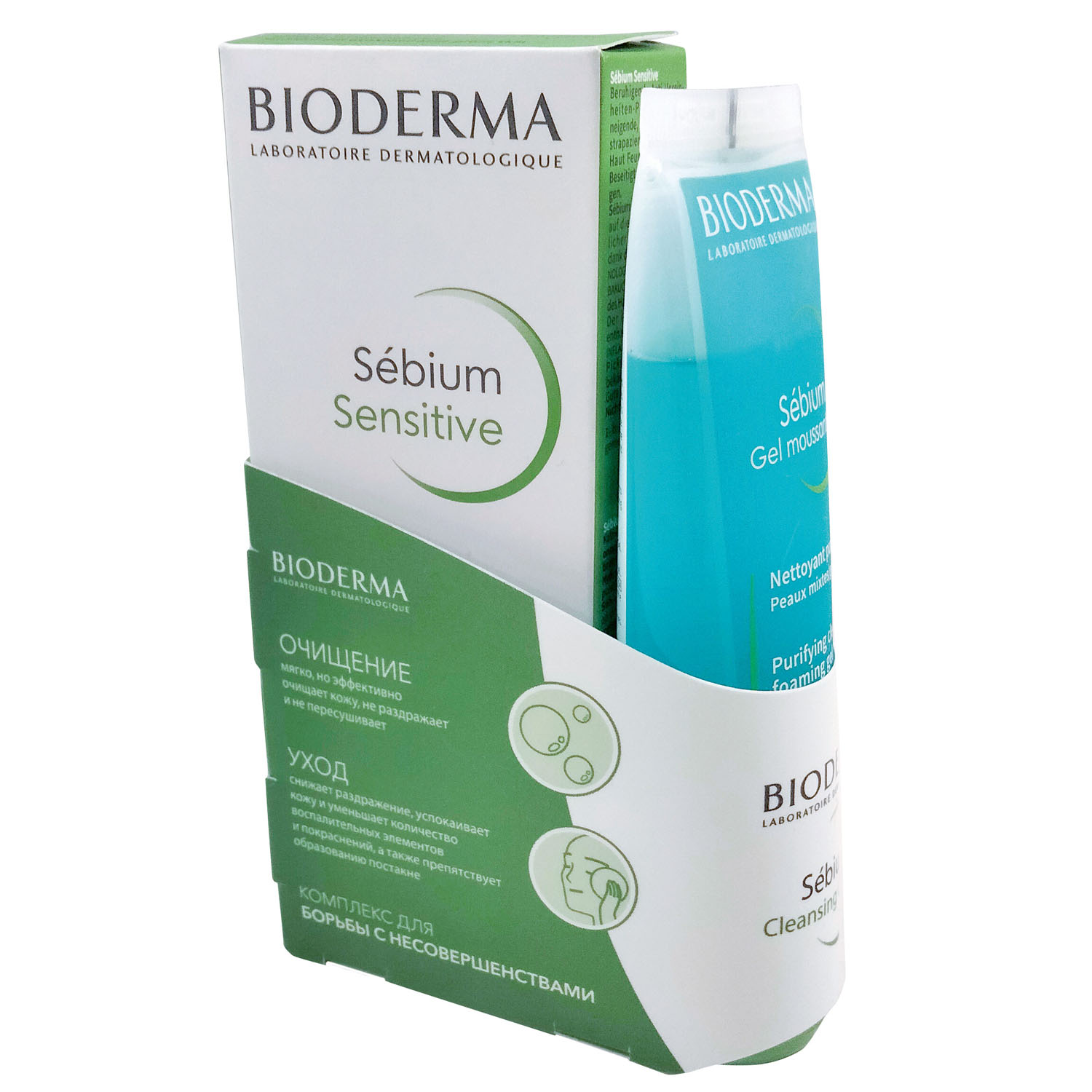 Bioderma Комплекс для борьбы с несовершенствами: крем-сенситив, 30 мл + гель, 45 мл (Bioderma, Sebium)