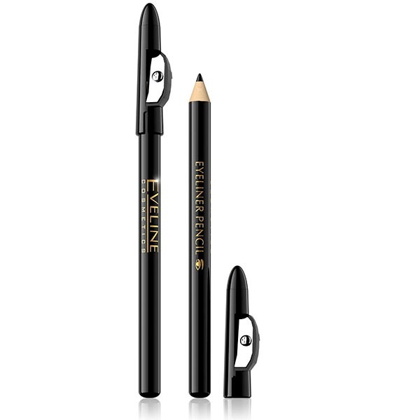 цена Eveline Cosmetics Контурный карандаш с точилкой для глаз, черный (Eveline Cosmetics, Декоративная косметика)