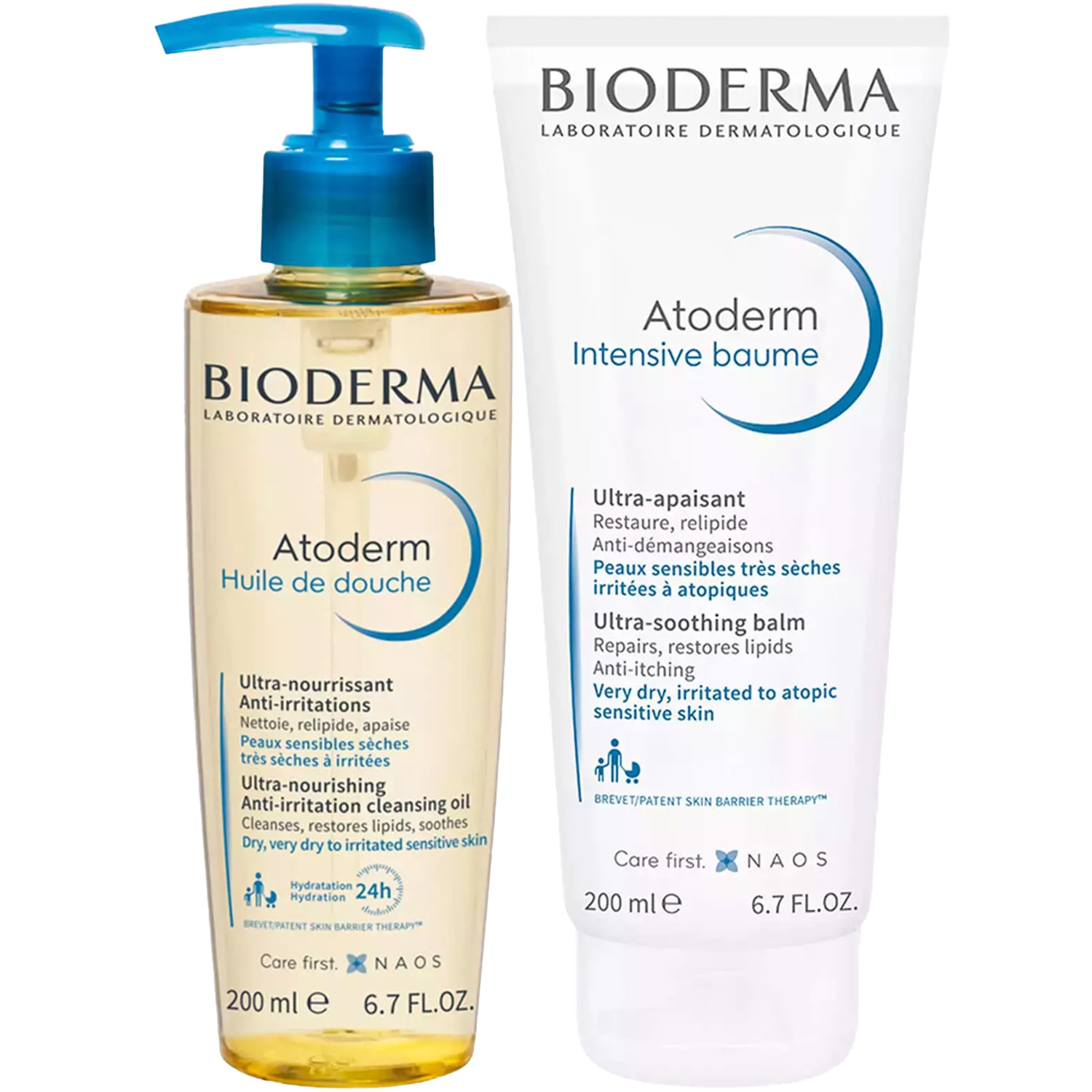 Биодерма Программа Atoderm очищение и основной уход: масло для душа 200 мл + бальзам Intensive 200 мл (Bioderma, Atoderm) фото 2