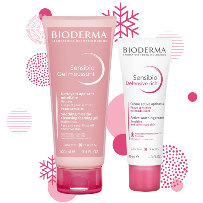 Bioderma Набор Очищение и уход за чувствительной кожей зимой (Bioderma, Sensibio) насыщенный крем для чувствительной кожи defensive 40 мл