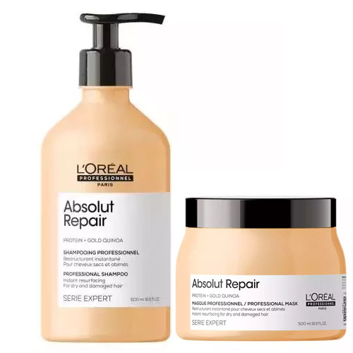 L'oreal Professionnel Набор Absolut Repair для восстановления поврежденных волос (шампунь 500 мл + маска 500 мл) (L'oreal Professionnel, Serie Expert) l oreal professionnel набор absolut repair для восстановления поврежденных волос шампунь 500 мл маска 500 мл l oreal professionnel serie expert