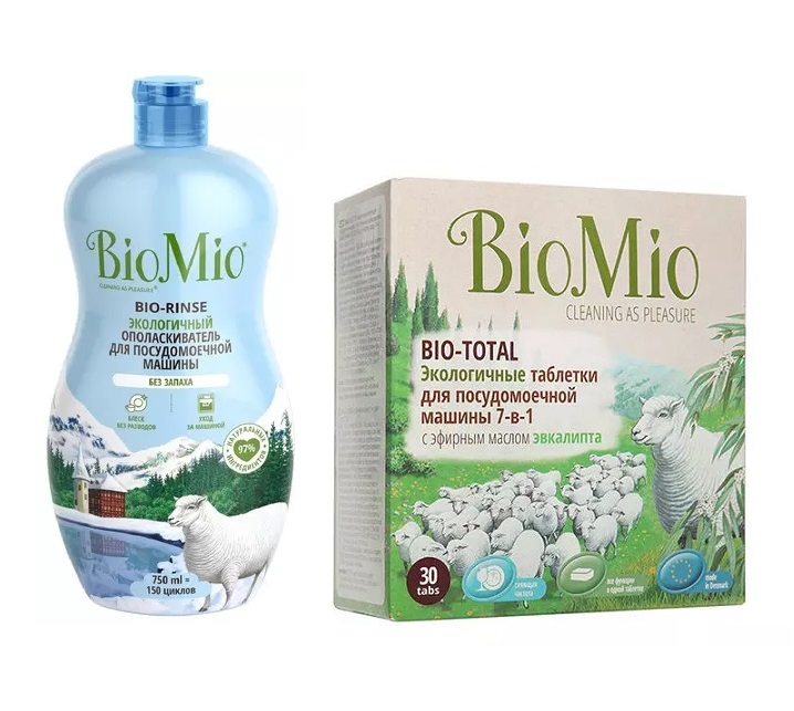 BioMio Набор средств для посудомоечной машины (BioMio, Посуда) biomio таблетки для посудомоечной машины с эфирным маслом эвкалипта 100 шт biomio посуда
