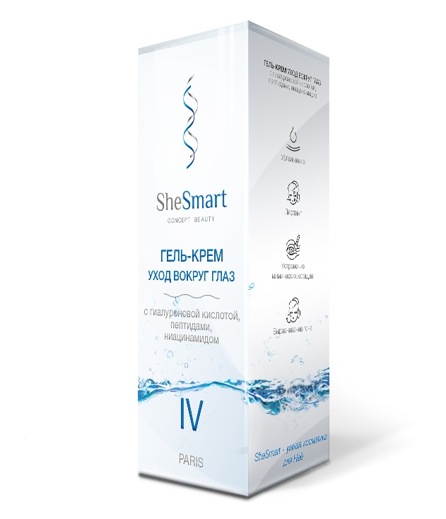 Ши Смарт Гель-крем с гиалуроновой кислотой, пептидами и ниацинамидом для ухода вокруг глаз, 30 мл (She Smart, ) фото 1