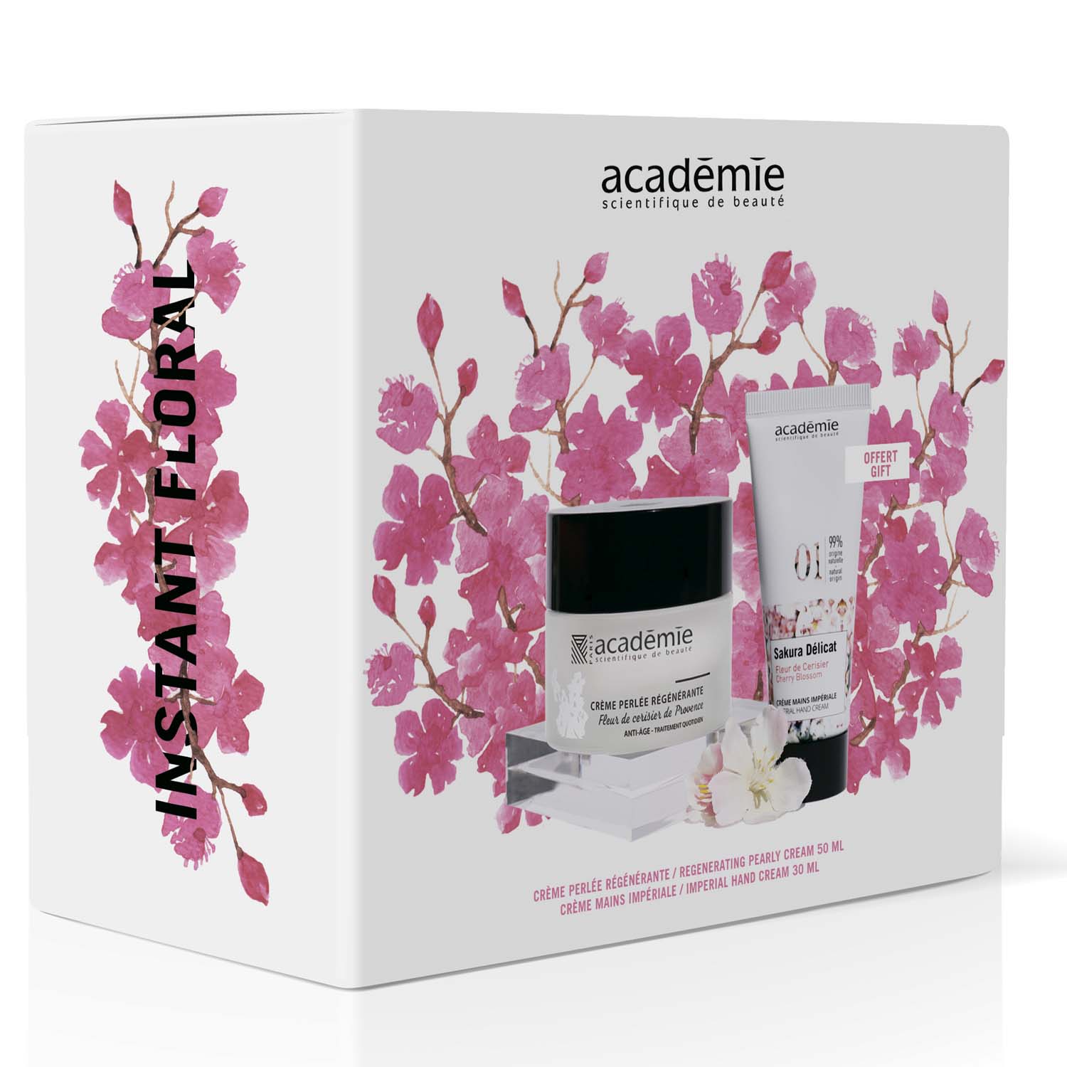 Academie Набор Instant Floral (восстанавливающий крем 50 мл + крем для рук 15 мл) (Academie, Aromatherapie)