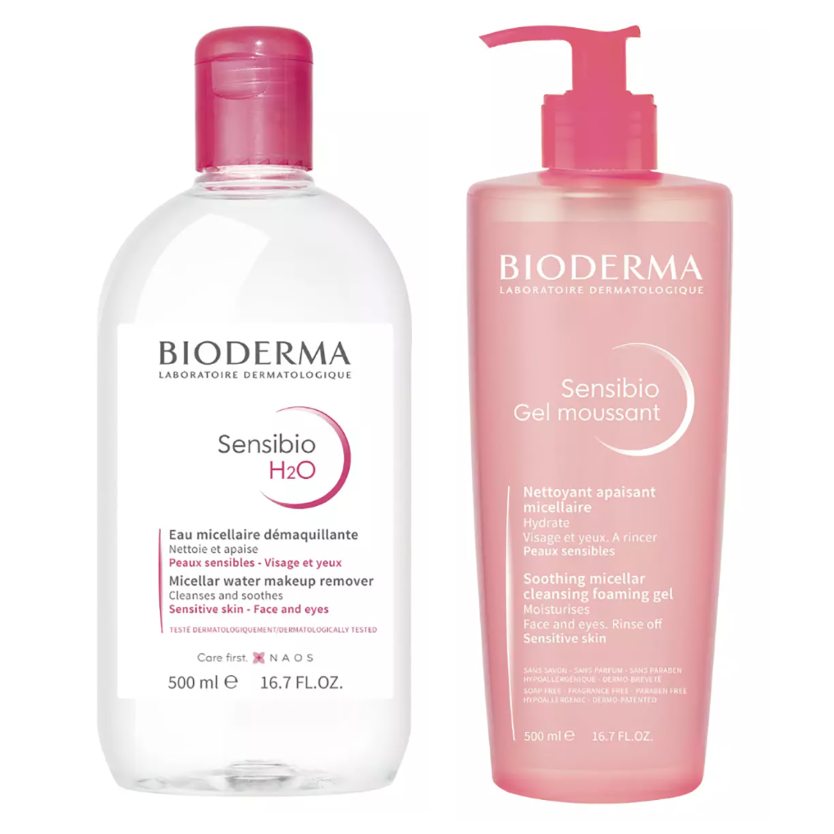 Bioderma Набор Очищение чувствительной кожи, 2 средства (Bioderma, Sensibio) очищающий гель bioderma sensibio 500 мл