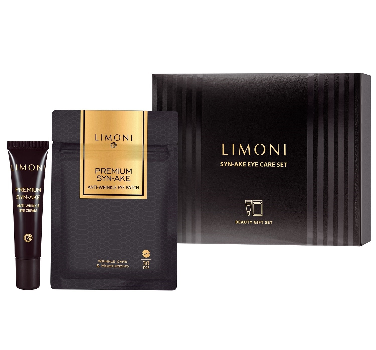 Limoni Подарочный набор Premium Syn-Ake Eye Care Set, 2 средства (Limoni, Наборы) патчи для глаз la miso гидрогелевая маска syn ake для кожи вокруг глаз