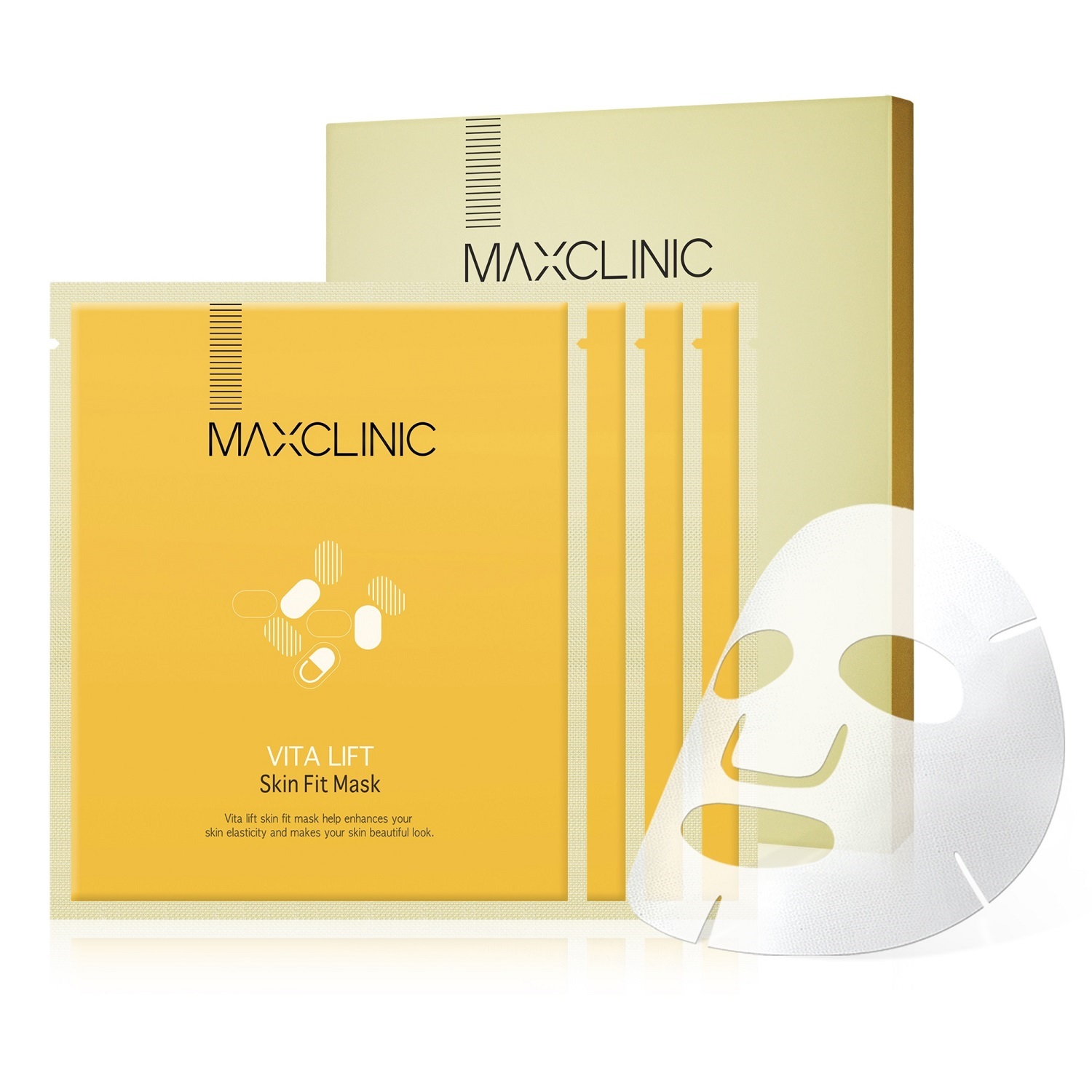 Макслиник Маска с витаминами для тонуса и сияния кожи лица Vita Lift Skin Fit Mask, 4 х 19 мл (Maxclinic, Face Care) фото 0