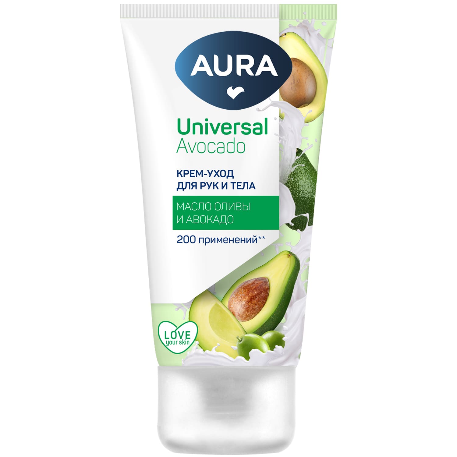 Aura Крем-уход с маслом оливы и авокадо для рук и тела, 200 мл (Aura, Beauty)