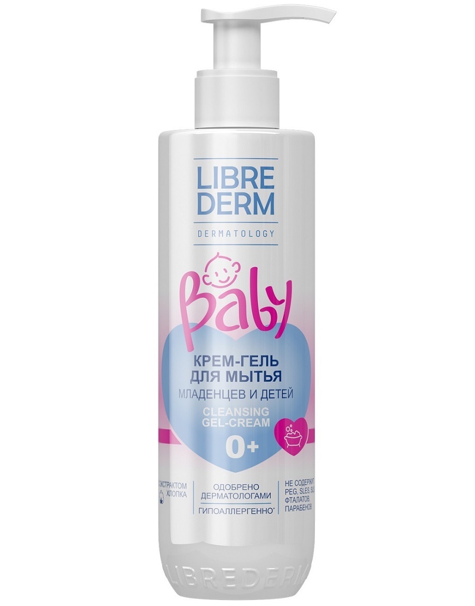 Librederm Крем-гель для мытья новорожденных, младенцев и детей 0+, 250 мл (Librederm, Baby) крем гель для мытья новорожденных librederm baby cream gel for washing newborns 250 мл