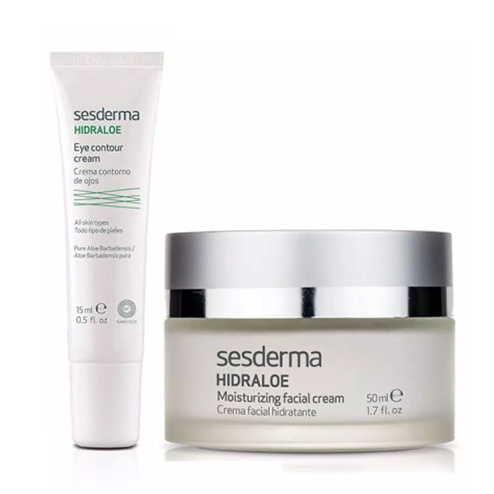 цена Sesderma Набор для увлажнения кожи: крем для век, 15 мл + крем для лица, 50 мл (Sesderma, Hidraloe)