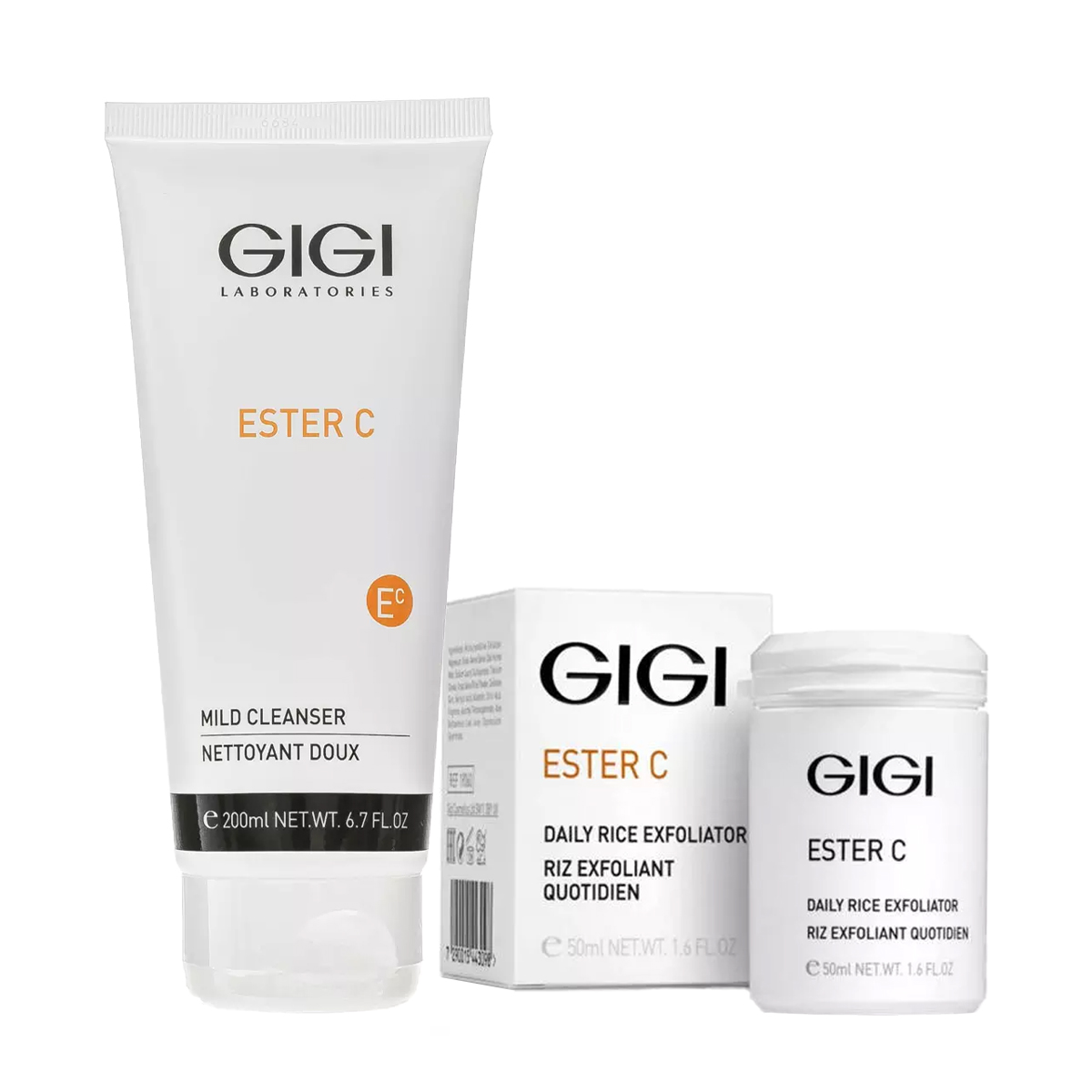 GiGi Набор для очищения кожи: эксфолиант 50 мл + гель 200 мл (GiGi, Ester C)