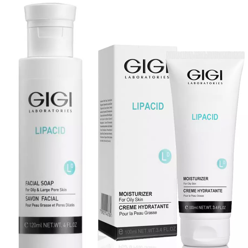 GiGi Набор для базового ухода: жидкое мыло 120 мл + крем 100 мл (GiGi, Lipacid) легкий крем для жирной кожи лица gigi lipacid moisturizer 100 мл