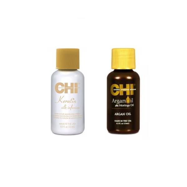 Купить Chi Набор для красоты волос: шелк 15 мл + масло 15 мл (Chi, Наборы), США