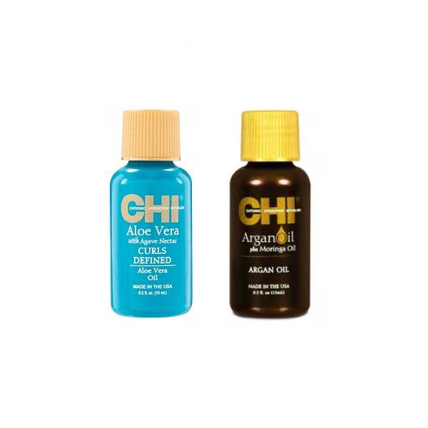 Купить Chi Набор масел для восстановления волос: масло алое вера 15 мл + масло арганы 15 мл (Chi, Наборы), США