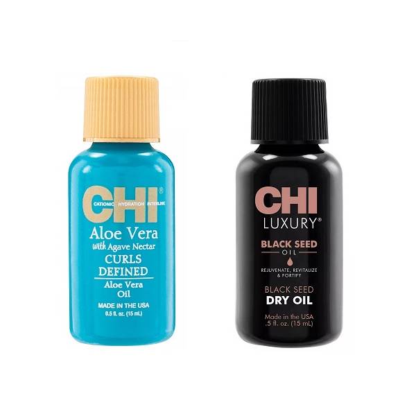 Купить Chi Набор масел для восстановления волос: масло сухое Luxury 15 мл + масло алое вера 15 мл (Chi, Наборы), США