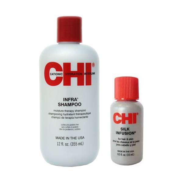 Chi Набор для красоты волос: шампунь 355 мл + гель 15 мл (Chi, Наборы) chi гель восстанавливающий шелковая инфузия 59 мл chi infra
