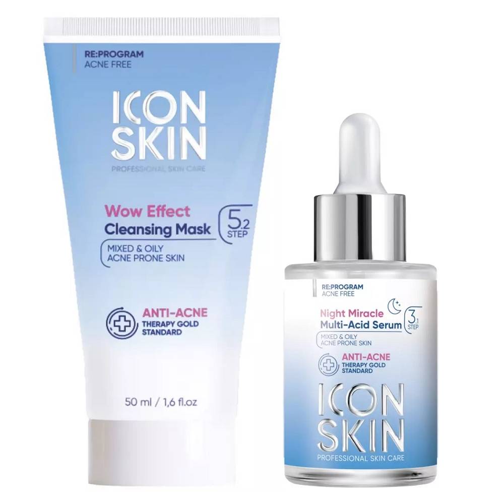 Icon Skin Набор для сияния кожи: очищающая маска 50 мл + сыворотка 30 мл (Icon Skin, Re:Program)