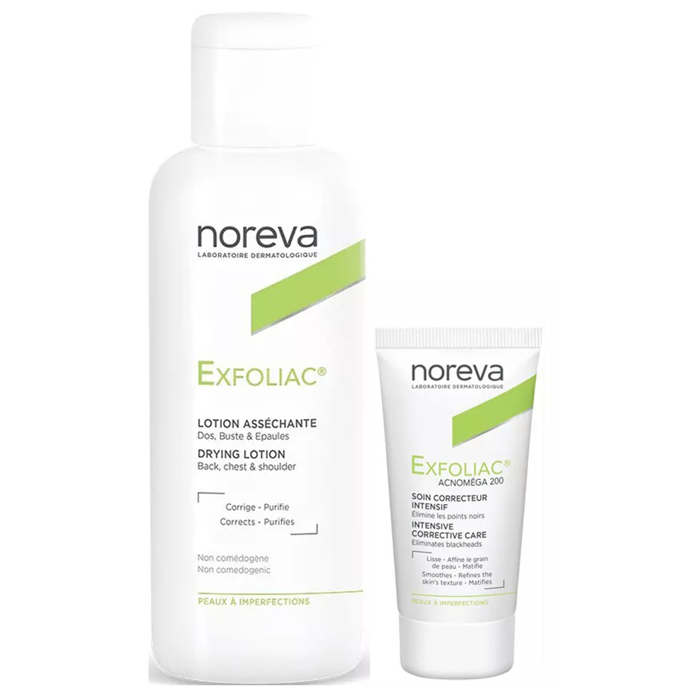 Noreva Набор для интенсивного ухода за проблемной кожей: крем, 30 мл + лосьон, 125 мл (Noreva, Exfoliac)