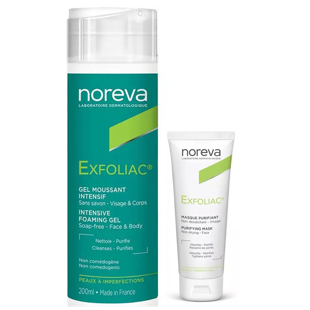 Noreva Набор для глубокого очищения кожи: маска, 50 мл + гель, 200 мл (Noreva, Exfoliac) цена и фото