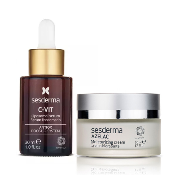 Sesderma Набор для ровного тона: сыворотка 30 мл + крем 50 мл (Sesderma, C-Vit) sesderma набор sesretinal mature skin омолаживающая липосомальная сыворотка 30 мл c vit крем увлажняющий 50 мл