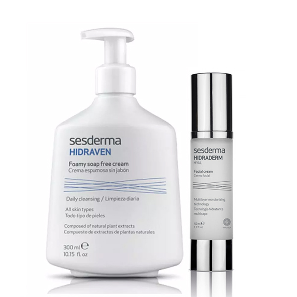 Sesderma Набор для базового ухода: крем-пенка 300 мл + крем увлажняющий 30 мл (Sesderma, Hidraven)