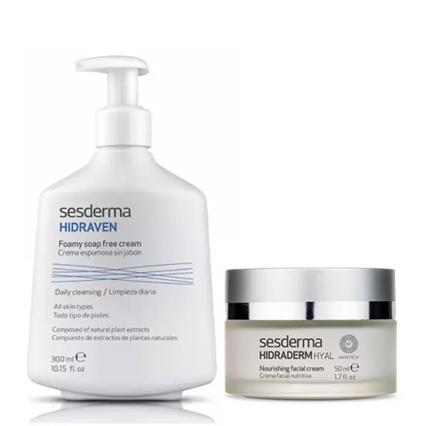 Sesderma Набор Базовый уход: крем-пенка 300 мл + крем питательный 30 мл (Sesderma, Hidraven) sesderma набор для ежедневного ухода крем гель 50 мл крем пенка 300 мл sesderma hidraven