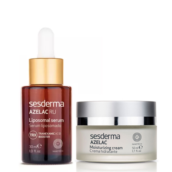 Sesderma Набор против пигментации: сыворотка 30 мл + крем 50 мл (Sesderma, Azelac Ru) sesderma набор для улучшения тона кожи флюид 50 мл сыворотка 30 мл крем для век 15 мл sesderma azelac ru