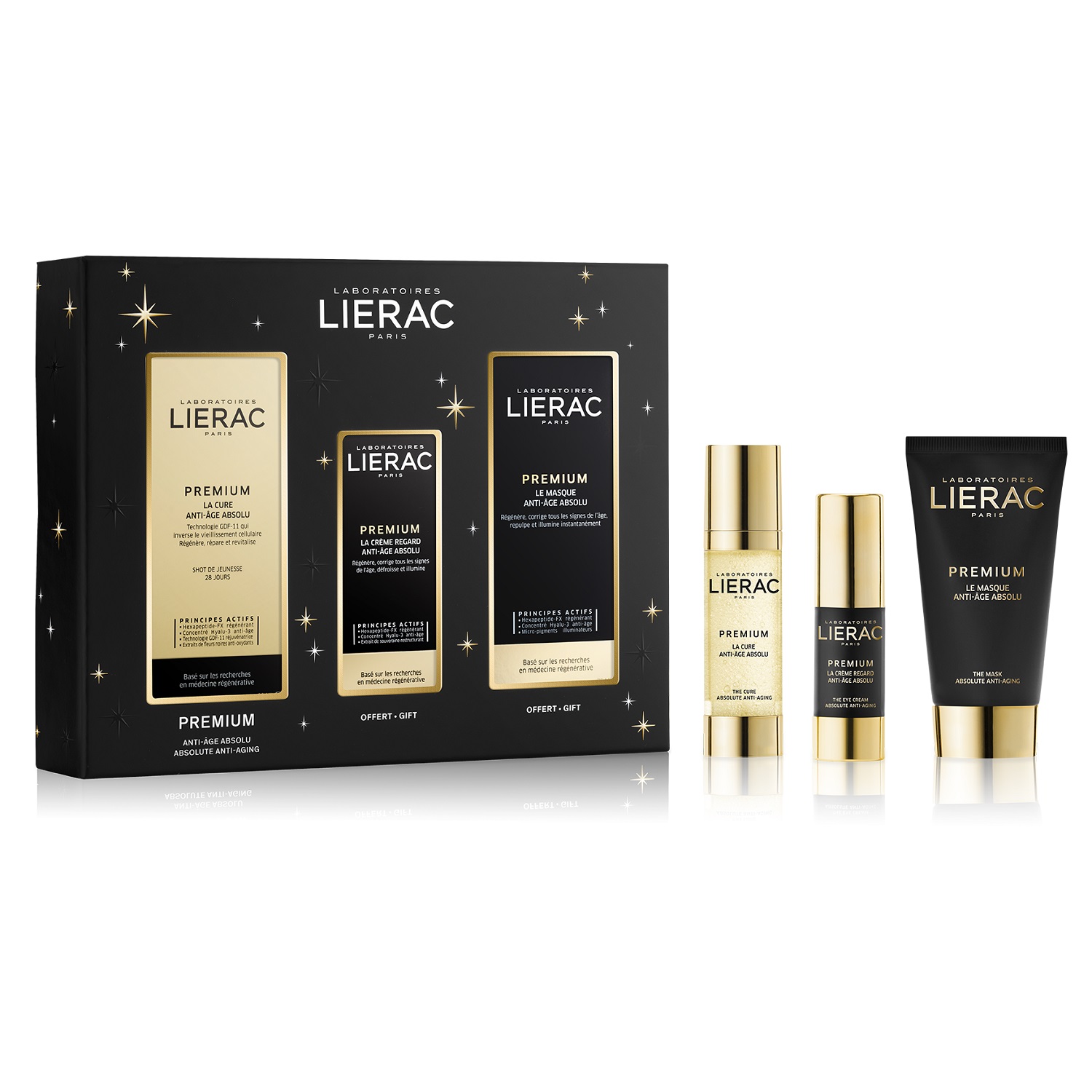 

Lierac Подарочный набор: интенсивный уход 30 мл + крем-абсолют для контура глаз 15 мл + маска мгновенного действия 75 мл (Lierac, Premium), Premium