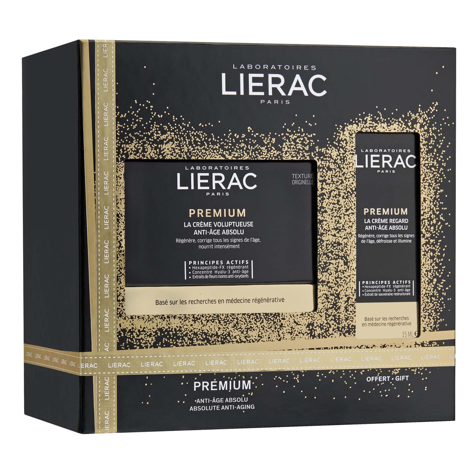 Лиерак Подарочный набор: дневной антивозрастной крем-абсолют 50 мл + крем-абсолют для контура глаз 15 мл (Lierac, Premium) фото 1