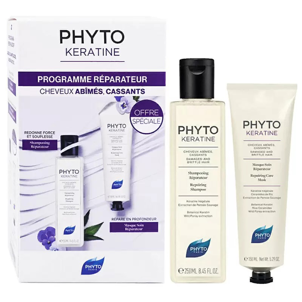 Phyto Набор Фитокератин: шампунь, 250 мл + маска, 150 мл (Phyto, Phytokeratine)