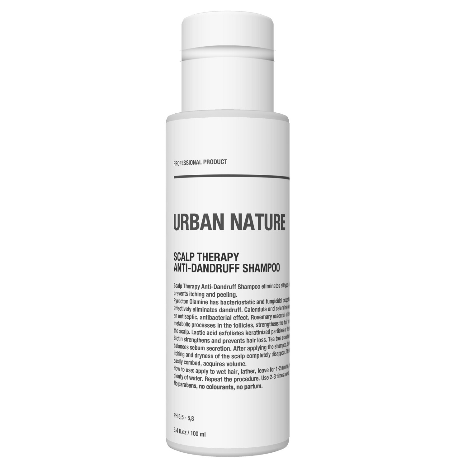 Urban Nature Шампунь против перхоти с терапевтическим эффектом, 100 мл (Urban Nature, Scalp Therapy) шампунь 5 в 1 против перхоти и выпадения волос blugree anti dandruff