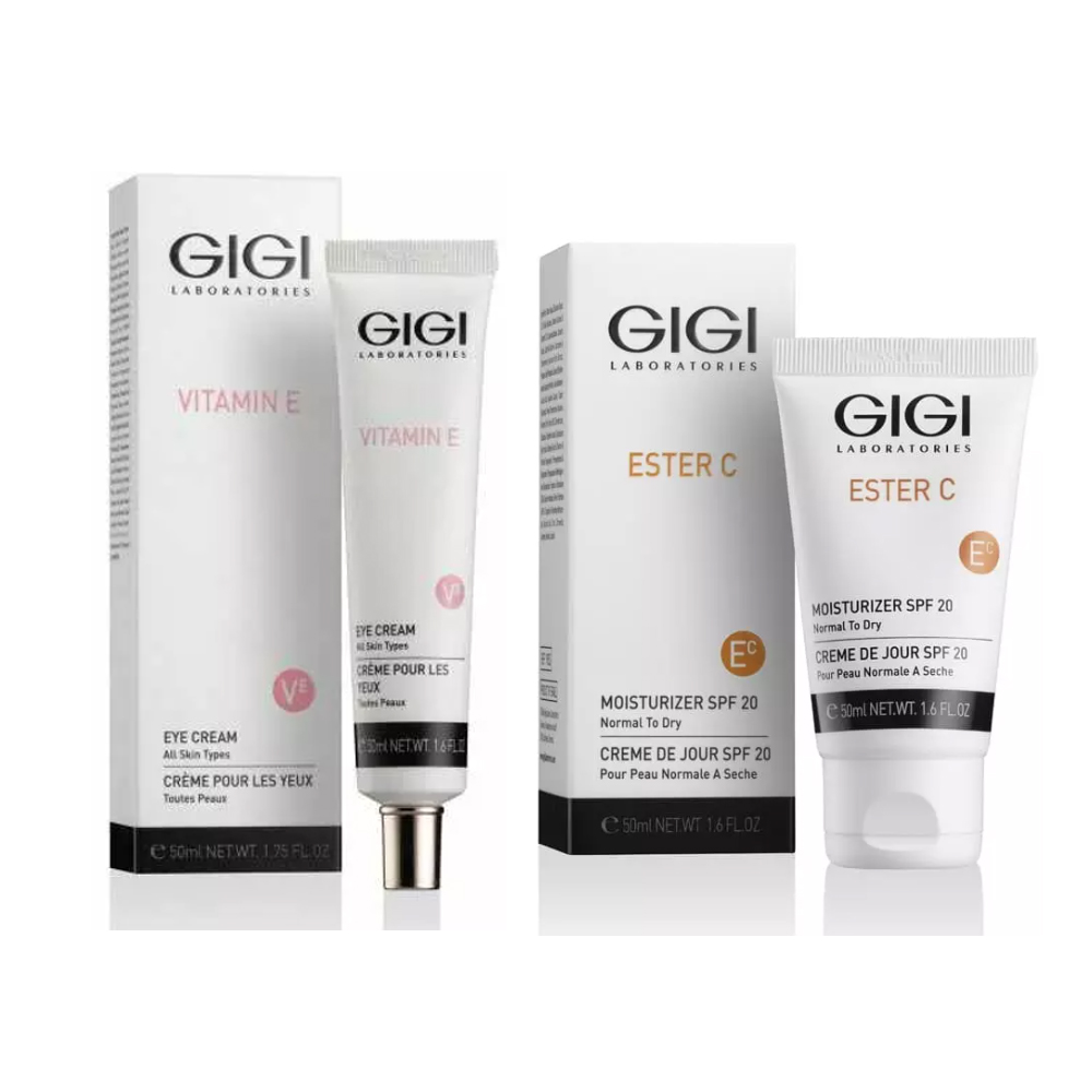 gigi крем для век eye cream 50 мл gigi vitamin e GiGi Набор для базового ухода: крем для век 50 мл + крем SPF20 50 мл (GiGi, Vitamin E)