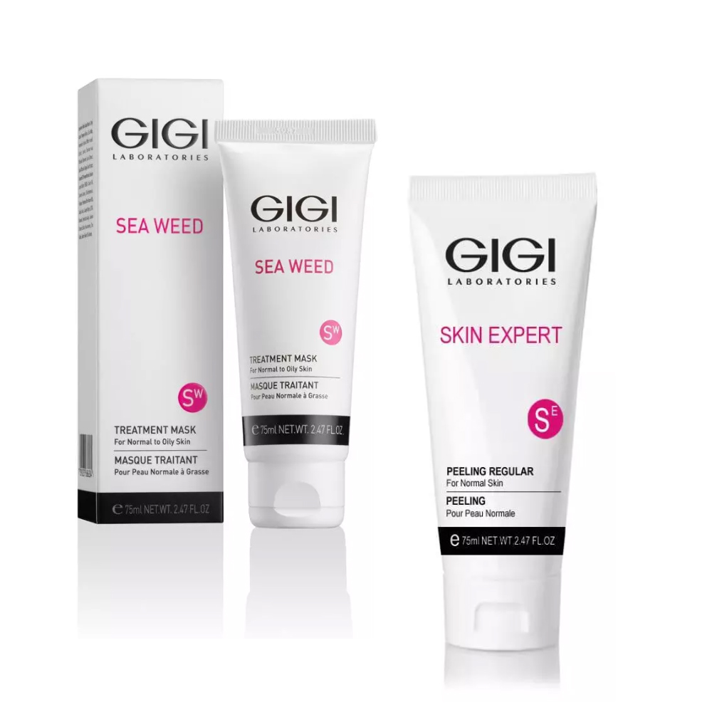 GiGi Набор Чистая кожа: маска 75 мл + пилинг 75 мл (GiGi, Sea Weed) gigi маска sea weed treatment 90 г 75 мл