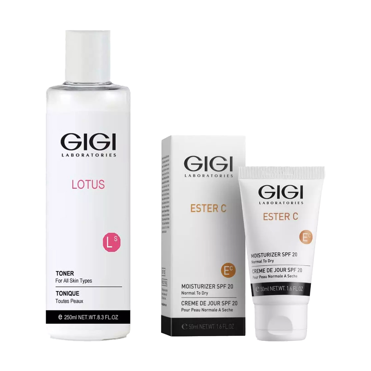 GiGi Набор для ежедневного ухода: тоник 250 мл + крем SPF20, 50 мл (GiGi, Lotus Beauty) gigi тонер lotus beauty 250 мл