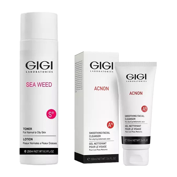 GiGi Набор для очищения кожи: тоник 250 мл + мыло для глубокого очищения 100 мл (GiGi, Sea Weed) gigi тонер sea weed 250 мл