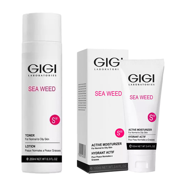 GiGi Набор Увлажнение: крем 100 мл + тоник 250 мл (GiGi, Sea Weed) gigi набор чистая кожа маска 75 мл пилинг 75 мл gigi sea weed