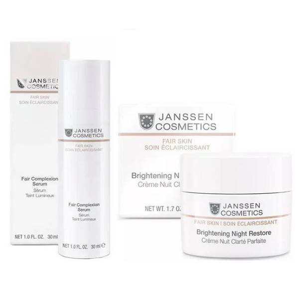 Janssen Cosmetics Набор Осветляющий: ночной крем 50 мл + сыворотка 30 мл (Janssen Cosmetics, Fair Skin) цена и фото