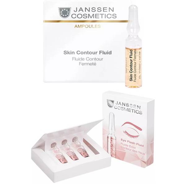 Janssen Cosmetics Набор для ежедневного ухода: сыворотка для век 3х1,5 мл + сыворотка с пептидами 3х2 мл (Janssen Cosmetics, Ampoules) icon skin набор anti gravity для тонуса и сияния кожи 2 тоника х 150 мл