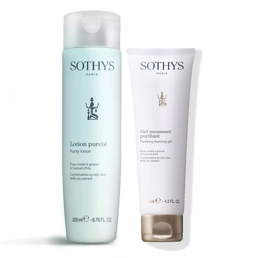 Sothys Набор для очищения жирной кожи лица: гель-мусс 125 мл + тоник 200 мл (Sothys, Cleansers & Lotions)