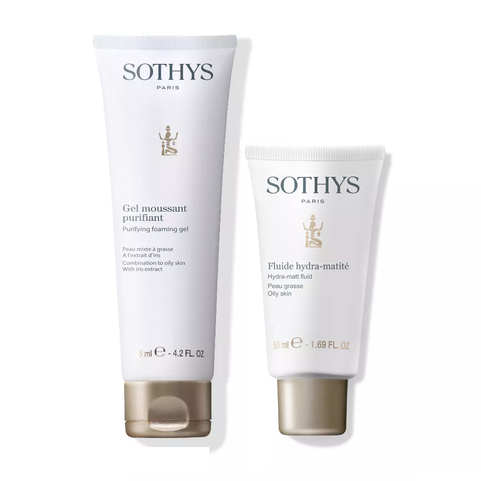 цена Sothys Набор для жирной кожи лица: гель-мусс 125 мл + флюид 50 мл (Sothys, Cleansers & Lotions)