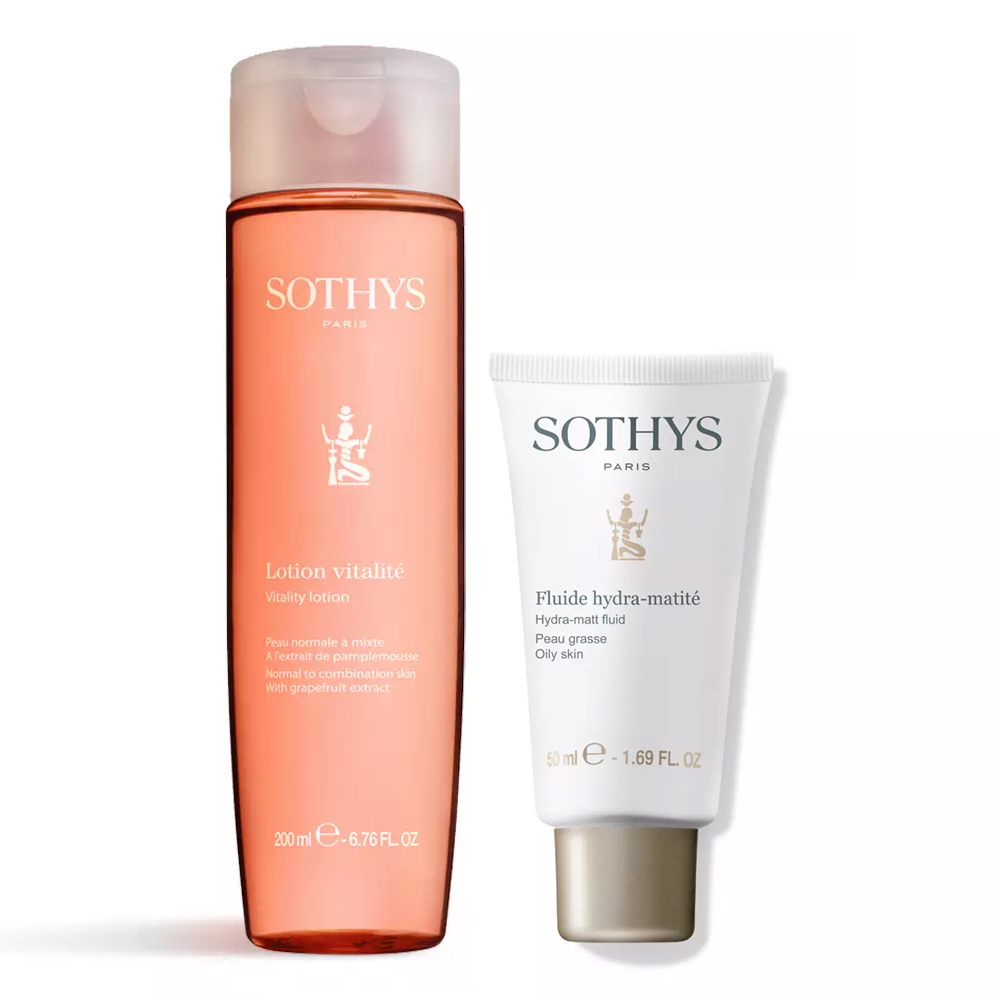 Sothys Набор для ежедневного ухода за жирной кожей: флюид 50 мл + тоник 200 мл (Sothys, Oily Skin)