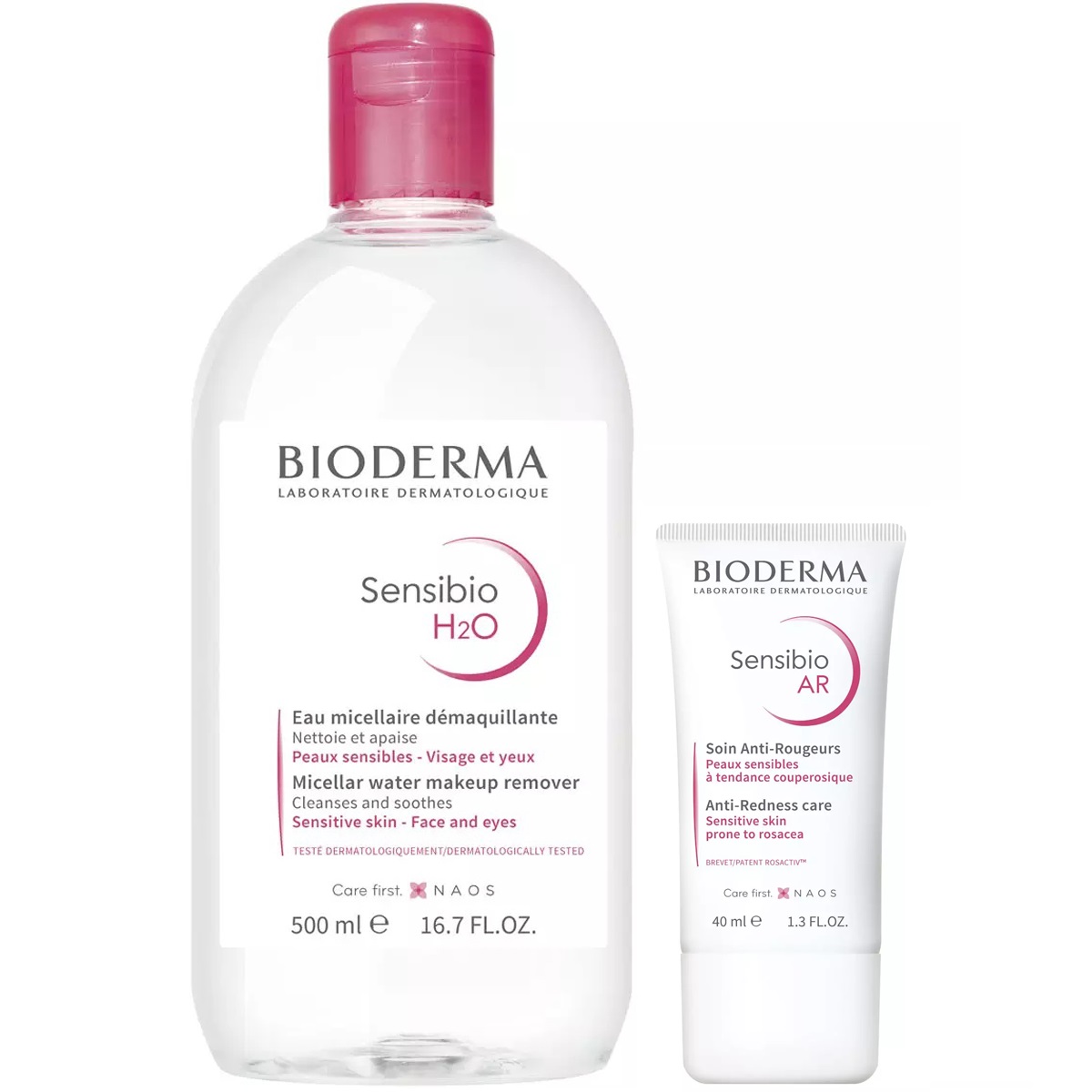 Купить Bioderma Набор для ежедневного ухода за чувствительной кожей: крем, 40 мл + мицеллярная вода, 500 мл (Bioderma, Sensibio), Франция