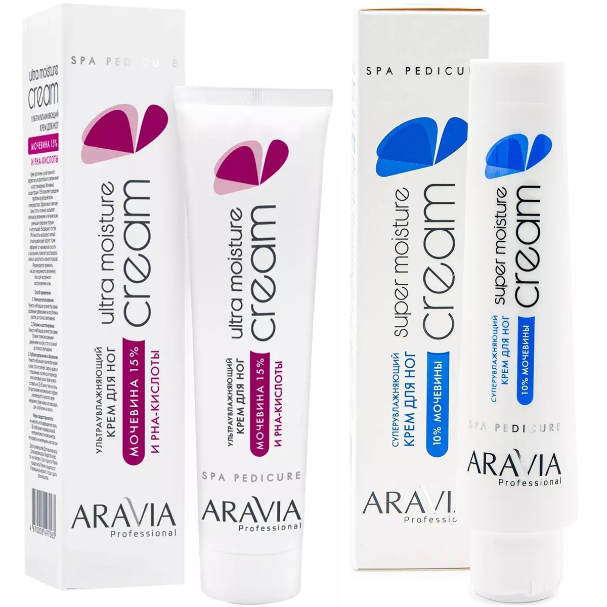 цена Aravia Professional Набор для ухода за кожей ног: крем ультраувлажняющий, 100 мл + суперувлажняющий крем, 100 мл (Aravia Professional, SPA педикюр)
