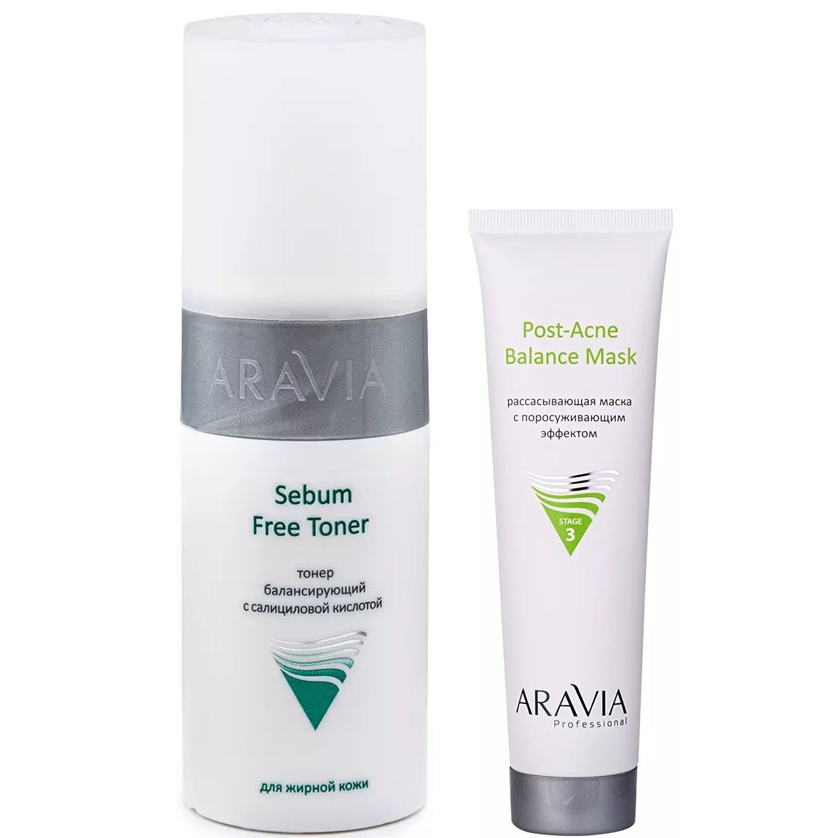 Aravia Professional Набор для проблемной и жирной кожи: маска, 100 мл + тонер, 150 мл (Aravia Professional, Уход за лицом) rere набор косметики для проблемной и жирной кожи