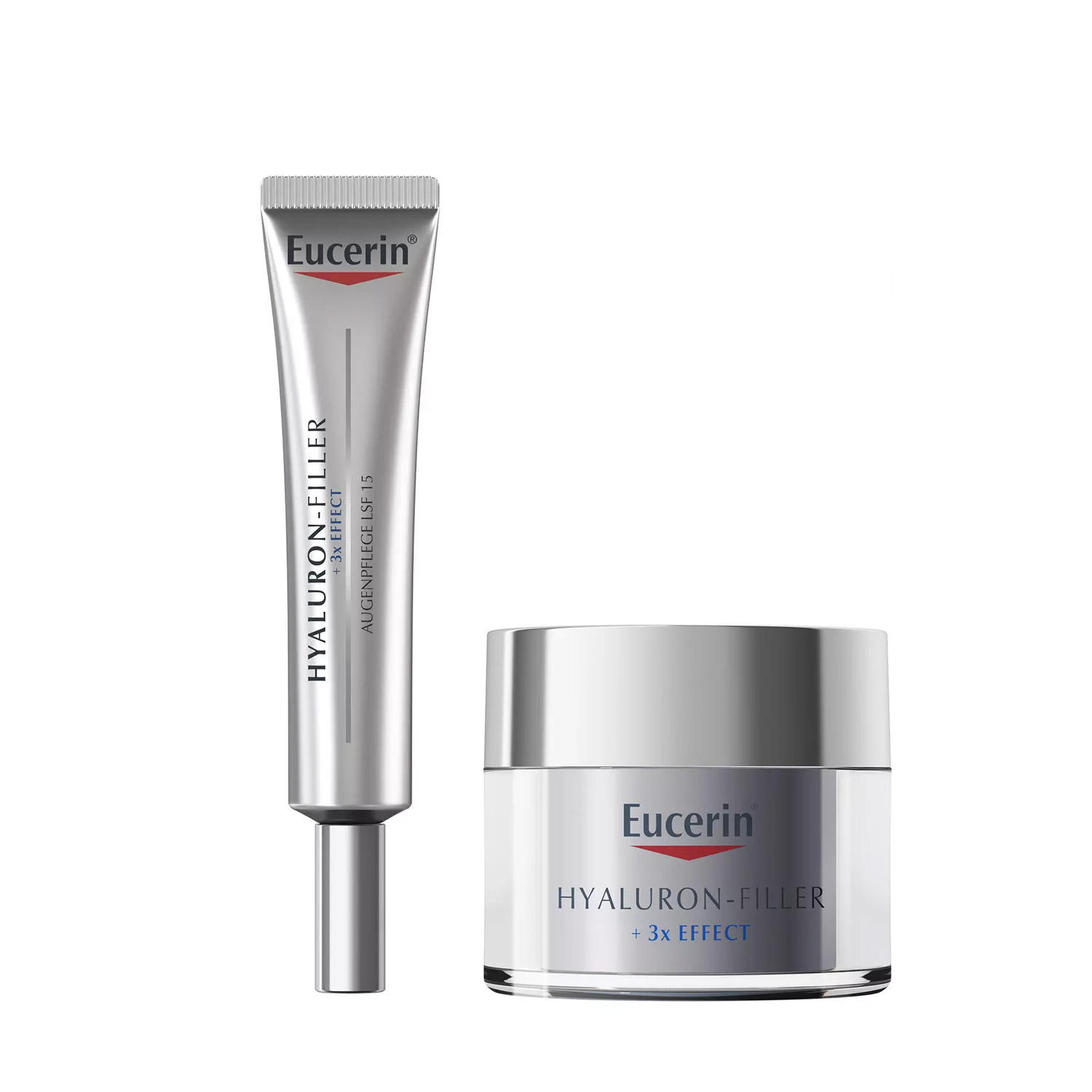 Eucerin Набор для увлажнения кожи: крем для кожи вокруг глаз 15 мл + ночной крем 50 мл (Eucerin, Hyaluron-Filler) eucerin набор для эластичности кожи крем для кожи вокруг глаз 15 мл ночной крем 50 мл eucerin hyaluron filler elasticity