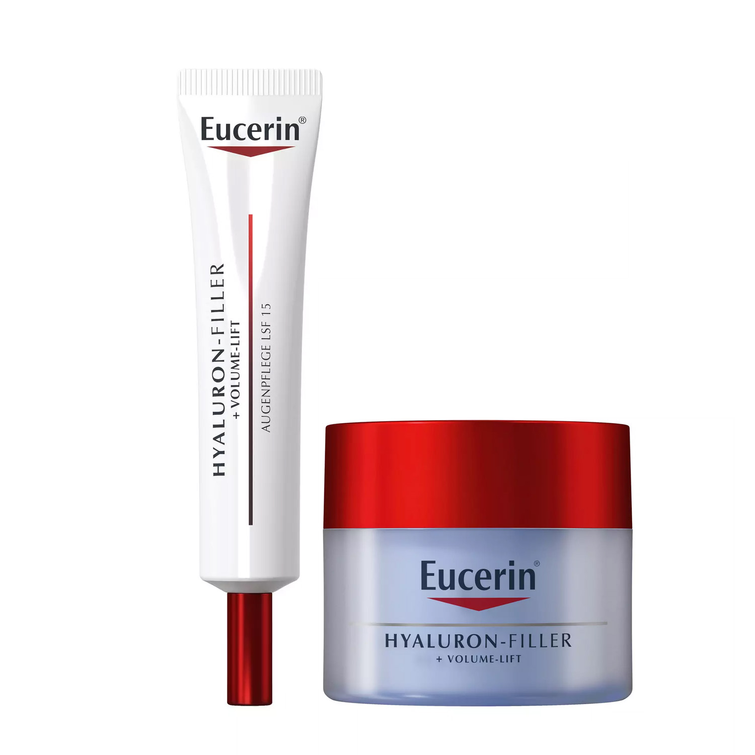 крем для глаз eucerin крем для ухода за кожей вокруг глаз hyaluron filler volume lift spf 15 Eucerin Набор для базового ухода: крем для кожи вокруг глаз 15 мл + ночной крем 50 мл (Eucerin, Hyaluron-Filler + Volume-Lift)