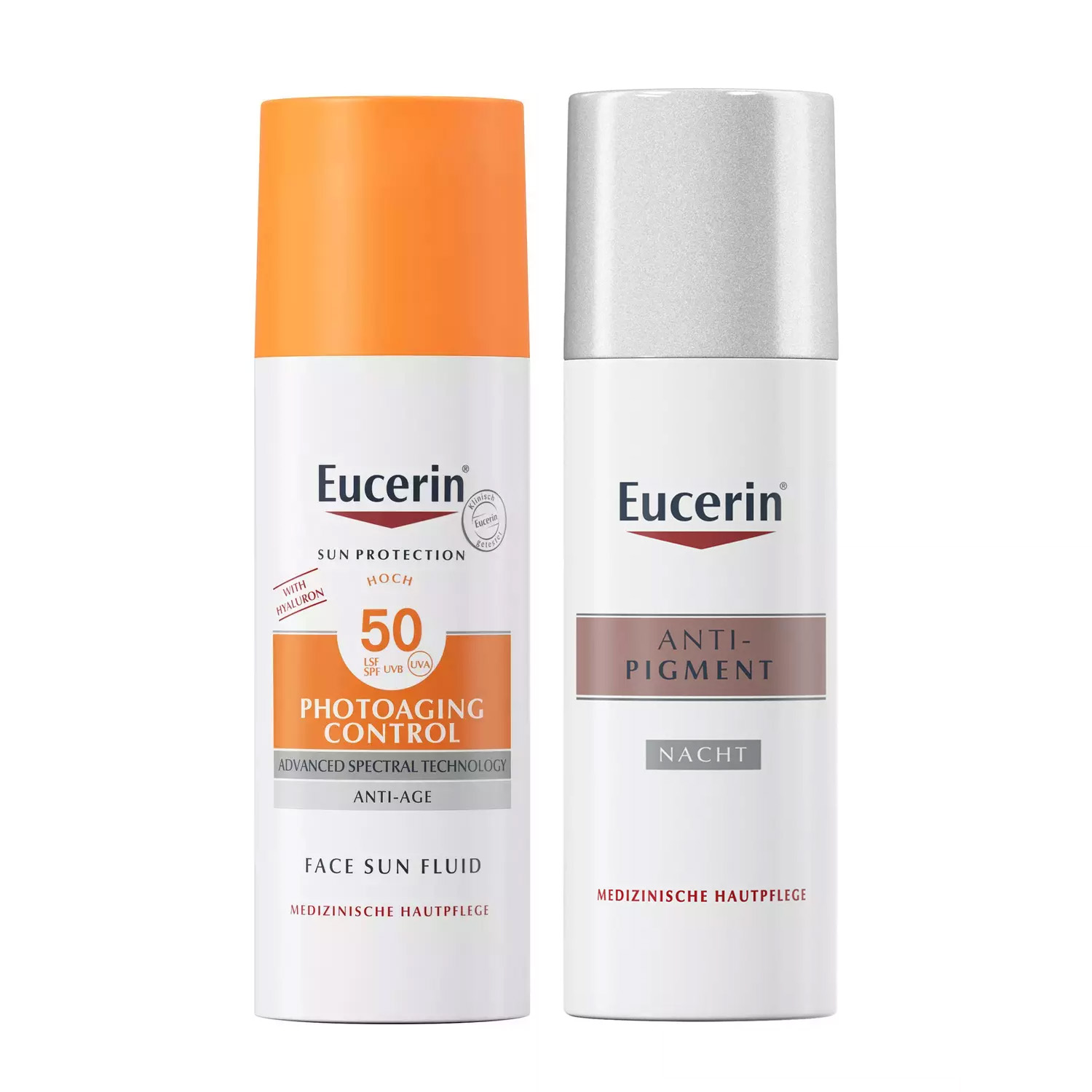 Eucerin Набор Против пигментации: крем ночной 50 мл + солнцезащитный флюид SPF 50+, 50 мл (Eucerin, SUN Protection)