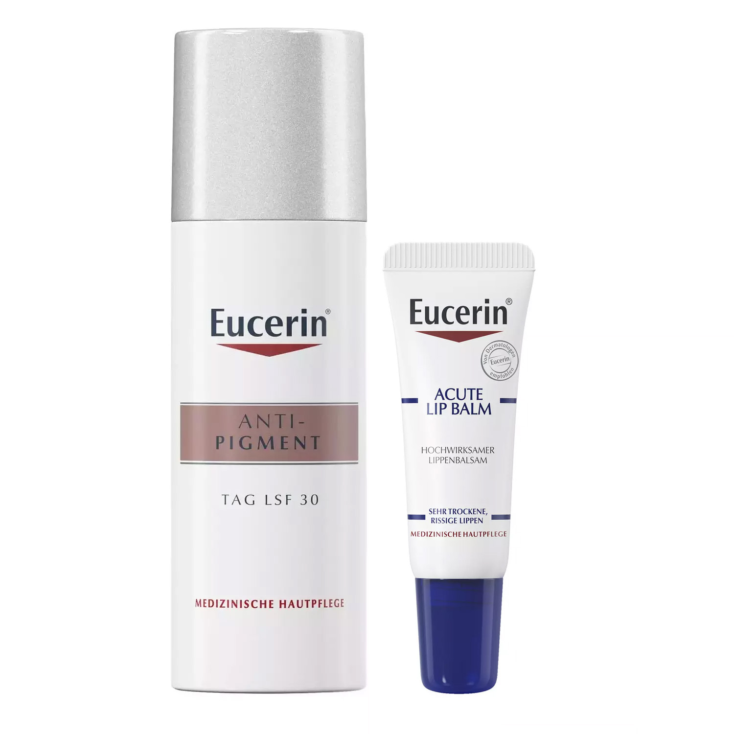 Eucerin Набор для ухода за кожей: бальзам для губ, 10 мл + крем дневной SPF30+, 50 мл (Eucerin, Anti-Pigment) бальзам хранитель 30 мл
